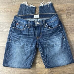 Hudson Jeans Women’s Krista Ankle Super Skinny with Raw Hem Jeans, size 25